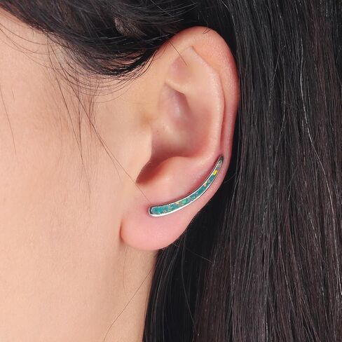 أقراط سينمي أوبال ، أقراط متسلق الأذن للنساء hypoallergenic ، 14K غضروف مطلي بالذهب in Kuwait