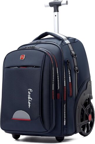 Waterproof Rolling Backpack, Backpack with Wheels for Business and Travel Commuter, Carry on Backpack with Laptop Compartment for Women and Men Adult (Black, 20inch) in Kuwait