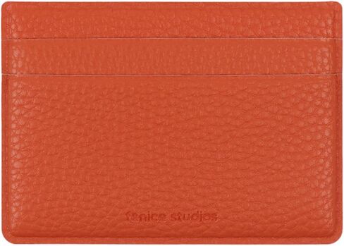 FENICE Card Holder Pocket Holder Simple Wallet Vegan PU Leather with Slim Minimalist Look for Men & Women (ORANGE) in Saudi Arabia
