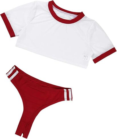Women Anime Cosplay Costume Japanese Uniform Lingerie Outfit Top with Thong 2Ps Set in Saudi Arabia