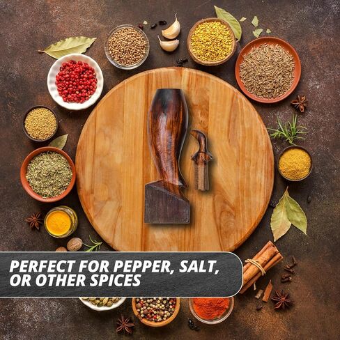 Wood Pepper Grinder – Kitchen Ironwood Wooden Mill, Size: Length - 4 inches, Width - 3.5 inches, Height - 4.5 inches. in Saudi Arabia