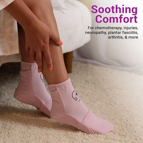 Zomaple Cold Therapy Socks for Women and Men - Perfect Ice Pack Cooling Socks for Plantar Fasciitis Feet, Neuropathy, Chemotherapy Recovery, Arthritis, Ankle & Heel Pain Relief (Lavender, Medium 7-11) in Kuwait