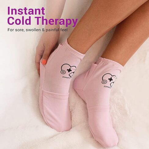 Zomaple Cold Therapy Socks for Women and Men - Perfect Ice Pack Cooling Socks for Plantar Fasciitis Feet, Neuropathy, Chemotherapy Recovery, Arthritis, Ankle & Heel Pain Relief (Lavender, Medium 7-11) in Kuwait
