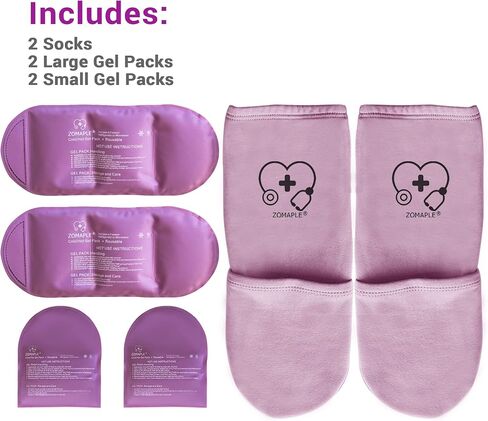 Zomaple Cold Therapy Socks for Women and Men - Perfect Ice Pack Cooling Socks for Plantar Fasciitis Feet, Neuropathy, Chemotherapy Recovery, Arthritis, Ankle & Heel Pain Relief (Lavender, Medium 7-11) in Kuwait