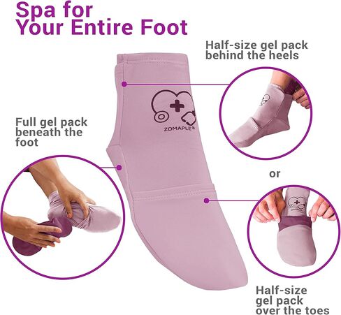 Zomaple Cold Therapy Socks for Women and Men - Perfect Ice Pack Cooling Socks for Plantar Fasciitis Feet, Neuropathy, Chemotherapy Recovery, Arthritis, Ankle & Heel Pain Relief (Lavender, Medium 7-11) in Kuwait