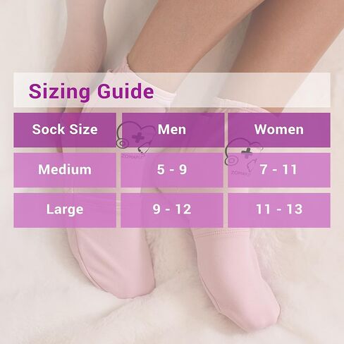 Zomaple Cold Therapy Socks for Women and Men - Perfect Ice Pack Cooling Socks for Plantar Fasciitis Feet, Neuropathy, Chemotherapy Recovery, Arthritis, Ankle & Heel Pain Relief (Lavender, Medium 7-11) in Kuwait