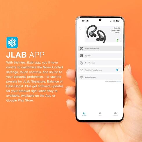 JLab Epic Sport ANC 3 True Wireless Bluetooth Earbuds for Active Workout, Hybrid Dual Drivers for Premium Sound, Hi-Res Audio, Spatial Audio, Acc, Sweatproof, 12+ Hours Playtime, Google Fast Pair in Saudi Arabia