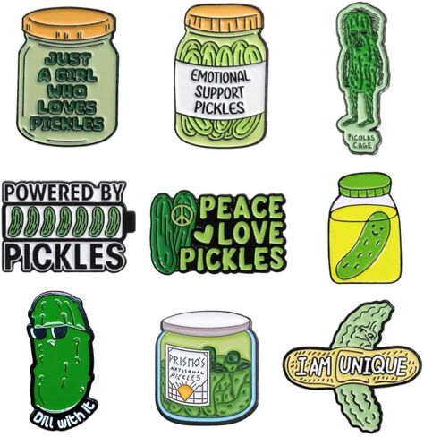 9PC Pickles Pins Funny Cool Fun Pickle Badge Charm Button Lapel Pin Set Pack Emotional Support Positive Meme Inspirational Dill Jewelry Presents Stuff Items Accessories Gag Gifts For Adults in Saudi Arabia