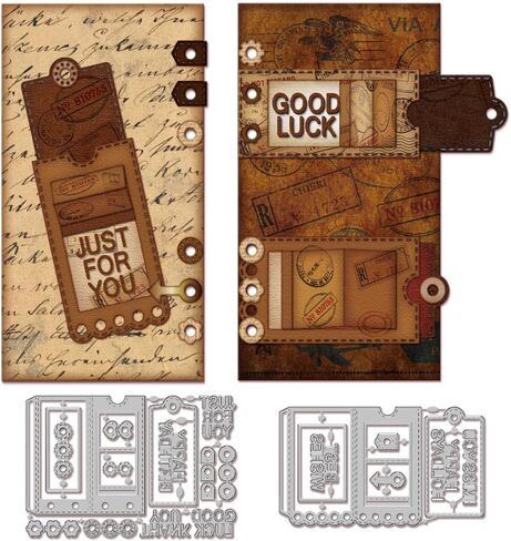 GLOBLELAND Plan Folder Pages Cutting Dies for DIY Scrapbooking Stitched Pocket Tag Metal Craft Tags Journals Planners Die Cuts Embossing Stencils Template for Paper Card Making Decoration Album in Kuwait