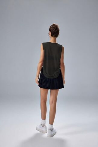 Altiland Ultra Light Slub تجريب Tank Top للمرأة ، جانب الرباط Ruched Treatable Tops Yoga Layering Tops in Kuwait