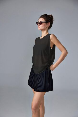 Altiland Ultra Light Slub تجريب Tank Top للمرأة ، جانب الرباط Ruched Treatable Tops Yoga Layering Tops in Kuwait