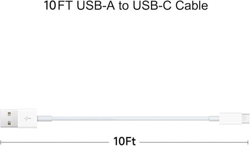 2 حزمة كابل USB-A إلى USB-C Carplay لأجهزة iPhone 16/15، iPhone 16/15 Plus، iPhone 16/15Pro، iPhone16/15Pro Max Carplay USB C Cord، iPad usb C Cable 10th، iPad Air Car Charger Cable Cord (أبيض) in Kuwait