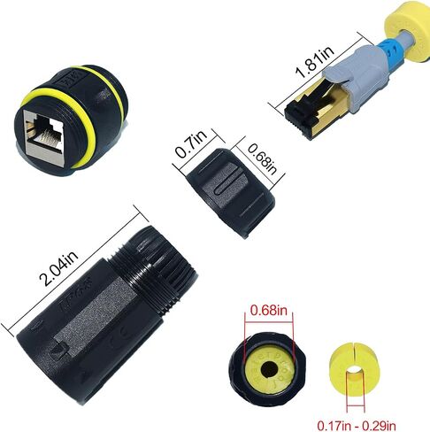 وصلة توصيل إيثرنت 10 جيجا بايت RJ45، وصلة توصيل بسرعة 10 جيجابت في الثانية لـ Cat8/Cat7/Cat6a/Cat6/Cat5e/Cat5 محول موسع كابل إيثرنت لجهاز الكمبيوتر ومودم جهاز التوجيه PS5 Xbox أنثى إلى أنثى (3 قطع in Saudi Arabia