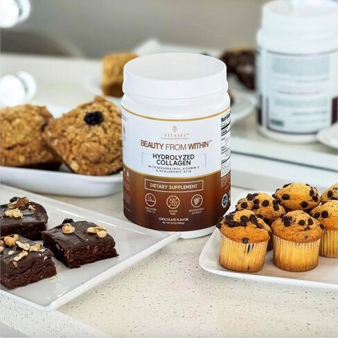 Hydrolyzed Collagen Peptides Powder with Vitamin C & Resveratrol - Hair, Skin and Nails Vitamins for Women & Men - Bone and Joint Supplement - Coconut Flavored - 16 oz in Kuwait