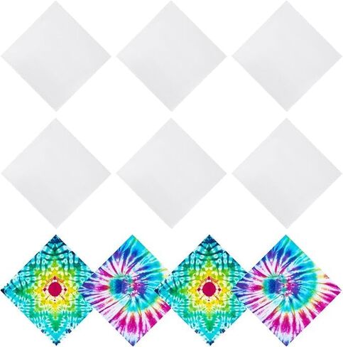 20 Pcs White Bandanas for Tie Dye DIY Blank Cotton Bandanas Plain Handkerchiefs Headband Head Wrap 22" x 22" in Saudi Arabia