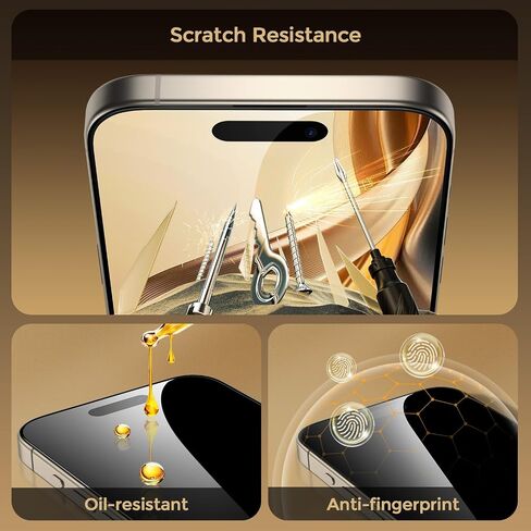 UNBREAKcable Privacy Screen Protector for iPhone 16 Pro Max, Full Coverage Shatterproof Tempered Glass [True 28°Anti Spy] [9H Hardness] [Installation Frame] Private Protector for iPhone 6.9"-2 Pack in Saudi Arabia