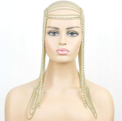 مجوهرات سلسلة ذهبية الطبقات للنساء آلهة الرأس كرنفال رقص الشعر إكسسوارات in Kuwait