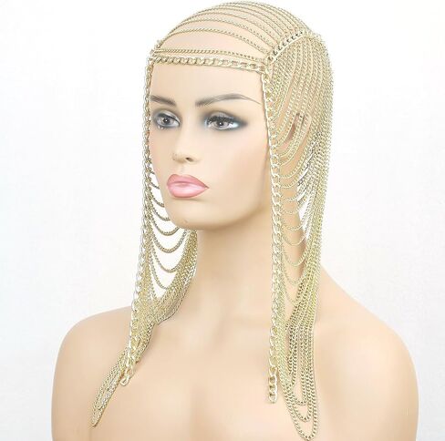مجوهرات سلسلة ذهبية الطبقات للنساء آلهة الرأس كرنفال رقص الشعر إكسسوارات in Kuwait
