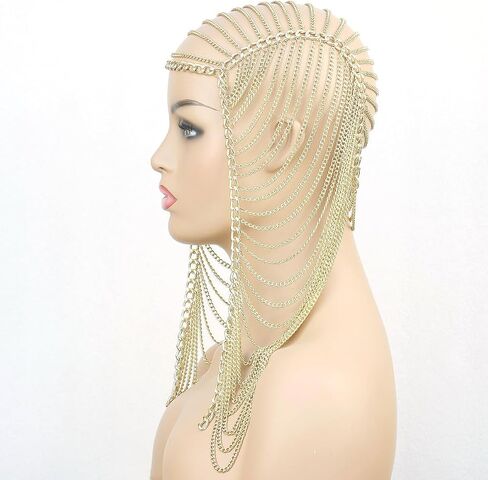 مجوهرات سلسلة ذهبية الطبقات للنساء آلهة الرأس كرنفال رقص الشعر إكسسوارات in Kuwait