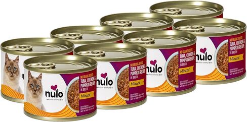 نولو طعام القطط والقطط الرطب المفروم والمفروم الخالي من الحبوب والتونة والدجاج والقرع في المرق، 2.8 أونصة، 12 علبة in Kuwait