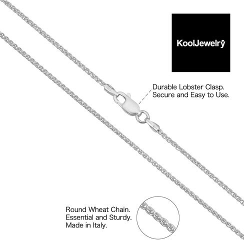Kooljewelry Sterling Silver Round Chain Chain Anklet (1.1 مم ، 1.5 مم ، 2 مم أو 2.6 مم) in Saudi Arabia