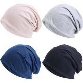 12 Pieces Unisex Beanie Hats for Men Women Slouchy Beanie Hip-Hop Caps Lighweight Soft Skull Caps for Chemo Sleep
