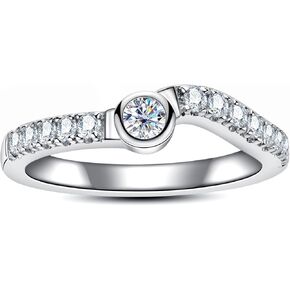 زفاف مويسانيت فرقة نصف حلقات الأبدية د اللون VVS1 الوضوح جولة قطع الحلقة المحسنة S925 Sterling Silver Silver Curved Carvable Bands للنساء مع شهادة