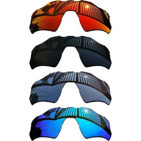 4 قطع العدسات البديلة لـ Oakley Radar EV Path OO9208 نظارة شمسية - سوداء صلبة+التيتانيوم+جليد أزرق+حمراء حمراء