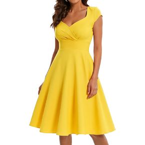 Bbonlinedress Womens 1950s فستان كوكتيل صيفي خمر 50S الستينيات