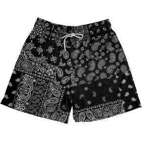 SOOLUNES MEN MEN'S PAISLEY SROATS MESH PRINT Retro Shorts Shorts Athletic Gym Basketball تشغيل سروال قصير