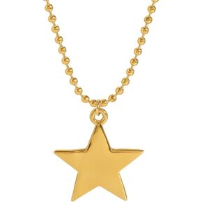 18k Gold Star Choker Necklace for Women Minimalist Stainless Steel Star Charm Pendant Trendy Adjustable Bead Chain Necklaces Hypoallergenic Fashion Jewelry for Her Bff
