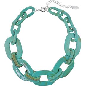 Bocar Statement Chunky Fashion Acrylic Beads Choker Cube Link Chain Necklace for Women Gifts