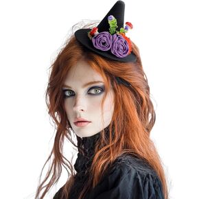Witch Hat, 5.1IN Mini Top Hat Hair Clips for Witch Costume Halloween Hair Accessories for Women and Girls Cute Cosplay Party Favors Birthday Gifts for Kids and Adults