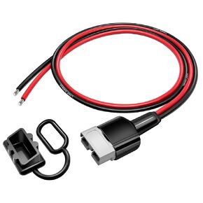 10AWG 3FT Quick Connect Battery Cable Compatible with Anderson Connector 50 Amp SB50 Plug Pigtail Silicone Wire for Winch Forklift Solar Generator Inverter RV