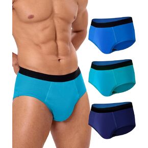 Incontinence Underwear for Men, 150ML Absorbent Washable Protective Leak Proof Reusable, Briefs 3 Pack (Multicolor01, Medium)