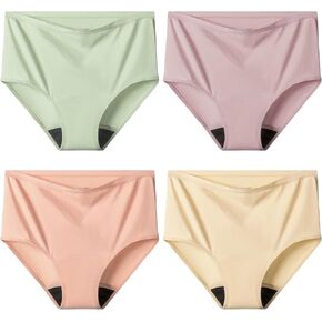 Battewa Cotton Incontinence Underwear for Women High Waisted Leak Proof Panties Bladder Leak Protective Briefs Adult Pee Proof Assurance Underwear (L 4 Pack)
