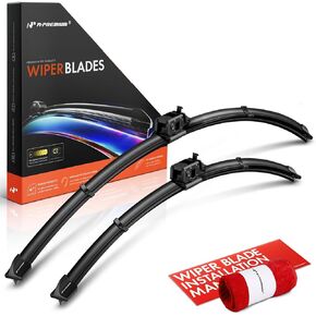 A-Premium Pack of 2 Front Windshield Wiper Blades with Wear Indicator & Towel - Compatible with Mercedes-Benz GLE350, GLE450, GLE450e, GLE580, GLS450, GLE53-26" and 22", MB Connector, Left and Right