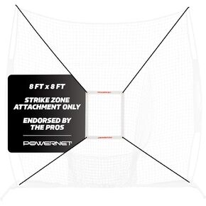 PowerNet German Marquez Strike Zone Attachment for 8x8 Net | Work on Pitching Drills and Location Accuracy | Solo or Team Pitcher Training Aid | Instant Feedback on Strikes or Balls Location