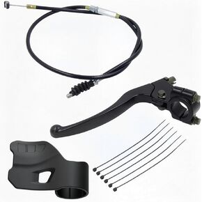 Clutch Lever and Cable Kit for 50cc-150cc Dirt Bikes, Pit Bikes, ATVs, Scooters, Go Karts – Compatible with XR80, CRF70, Apollo, TaoTao, and More with Throttle Assist-Black