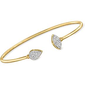 Ross-Simons 0.25 CT. T.W. ماركيز الماس وسوار الكفة الكتفي على شكل كمثرى بالذهب 18kt على الجنيه الاسترليني