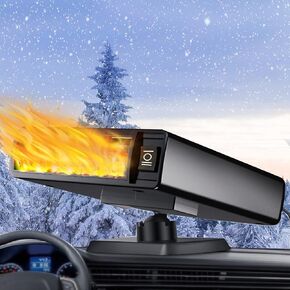 Portable Car Heater Fast Demisting Defroster, 12V 150W Automobile Fast Heating Defrost Defogger Windscreen Heater, Car Heater with Heating & Cooling, High Power Car Heater Fan(Black)