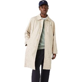 Lacoste Men’s Heritage 3-in-1 Check Trench, WOOD SHAVING/MULTICO, Medium