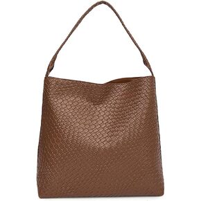 Large Woven Tote Bag for Women Top-handle Shoulder Bag Hobo Bags Soft Vegan Trendy Handbag Purse Lightweight Underarm