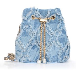 GOKTOW Small Denim Bucket Bag for Women, Jean Purse Crossbody Bags Denim Tote Handbag in Saudi Arabia
