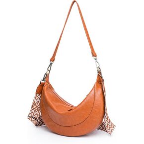 أكياس كتف Ihayner Crescent للنساء العصرية Crossbody Hobo Purse Legle Leather Leachith مع حزام عريض للسفر