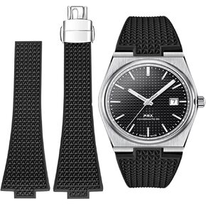 Stanchev Strap for Tissot PRX, Soft Fluororubber Folding Clasp Band, Cut to Size 11/12mm Men Women Replacement Bands for Tissot PRX Series Watch 35mm 40mm in Kuwait