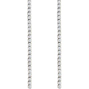SELOVO Long Statement Dangle Earrings Chain Line Clear Cubic Zirconia Wedding Jewelry