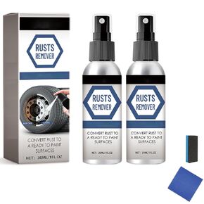 Rust Remover,Rust Remover for Metal,Rust Converter Spray,Car Wheel Hub Cleaning,with Brush and Towel(2pcs)