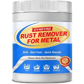 Rust Remover, Rust Converter for Metal, Rust Stain Remover Powder for Metal Surfaces, Safely and Quickly Removes Rust Stain, Non-Corrosive, 8 Ounces Rust Remover for Metal