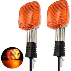 2Pcs Motorcycle Turn Signals Chrome Front Lights 12V Compatible with Honda Shadow VTX Steed Rebel Magna 250 400 750 VLX600 CA250 CMX400